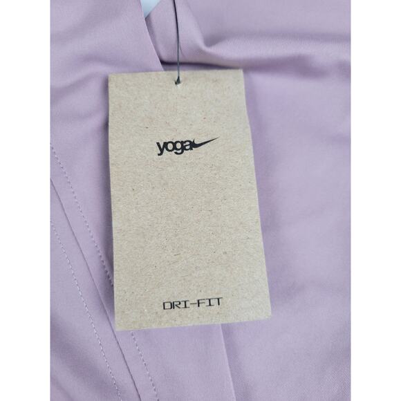 NWT Nike Womens Small Yoga High-Waist 7/8 Cut Out Leggings Purple Plum Fog Gym - Picture 9 of 12